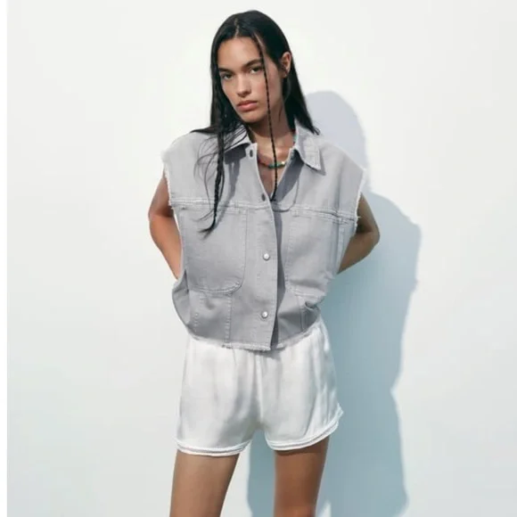 Zara Denim Pocket Vest